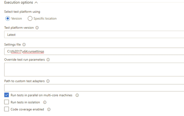 Original Test Settings